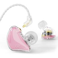 BASN Bmaster IEM Triple Driver In-Ear Monitor Earphones with Two Detachable MMCX Cables for Musicians and Drummers (Pink)