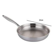 Premium Steel Wok Frying Pan Fried Steak Pot Kitchen Area Cookware Used For Gas Stove Induction Cooker 28/30Cm Uncoated Nonstick Pan 304 Stainless gray