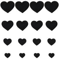 16/24/40 PCS Heart Shape patches Black Red iron on heart patches for clothing 4 Sizes Mini Heart applique decoration Clothing juoda