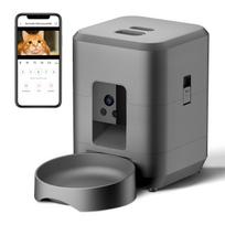 Remote Video Pet Feeder: Timed Portions, Voice Calling & Monitoring No adapter gray
