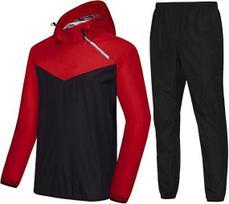 Hot Selling Men's Sauna Suit Body Shaping Fat-burning Muscle Training Sweat-sweating Suit Set for Sports and Fitness S red