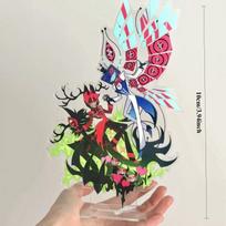 3.93inch Hazbin Anime Peripheral Re-ceration Vox Love Alastor Acg Stand Sweet Duet Dance Vox Figurine Standing Plate Alastor Toy white