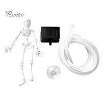 Air Pump Driven Fish Tank Decor Aquarium Dancing Skeleton, Pneumatic Moving Bone Figurine for Tank, Glowing Underwater Skeleton Halloween Waterproof B white