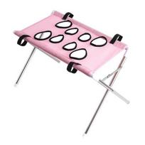 Pet Care Sling for Home Grooming Table, Hammock with Foldable Stand, 4-Hole or Small Animal Bathing Tool 8-Hole, Washing Station Cats, Dogs, Bathing, A rožinė