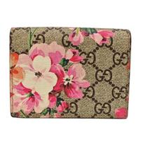 [Pre-Owned] GG Blooms Logo Zipper Double Fold Flap Wallet - Very Good #11E7BT9 ONE SIZE beige