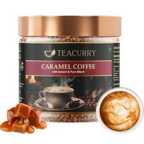 Teacurry Caramel Instant Coffee Powder (50 Gram) - Instant Freeze Dried Coffee from 100% Natural Arabica Coffee | Black Coffee with Natural Caramel beige
