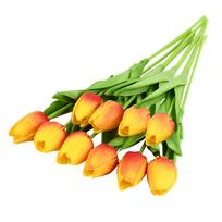 10PCS Tulip Artificial Flower Real Touch Artificial Bouquet PE Fake Flower for Wedding Decoration Flowers Home Garden Decor green