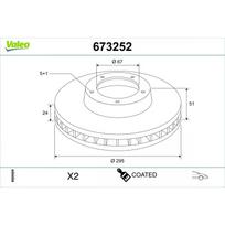 Stabdžių diskas VALEO 673252