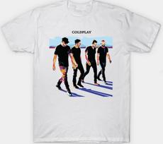 Coldplay White  Adult S-3XL Fan Art Rock Band Unisex T-Shirt XXL black