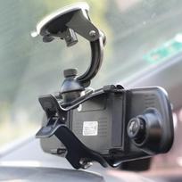 Rearview Mirror Tachograph Mobile Phone GPS Navigator Sucker Clip Type Car Vehicle-Mounted Stand Clip-On Recorder Stand white