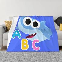 Finny ryklys moko abėcėlę megztas pledas angliškas animacinis filmas vilnos metamas pledas patalynė sofa nešiojamas lengvas lovatiesė 75x90cm blue