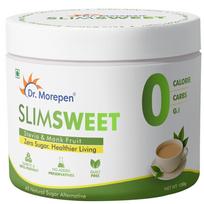Dr. Morepen SlimSweet Natural Sugar Substitute with Stevia & Monk Fruit | Zero Calorie, Zero Sugar Sweetener | Keto-Friendly, Diabetic-Safe Sugar A