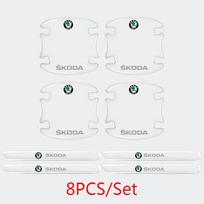 8PCS Transparent Car Door Handle Door Bowl Protection Sticker For Skoda Octavia Rapid Kodiaq Fabia 2 A7 Tour RS Superb Kamiq