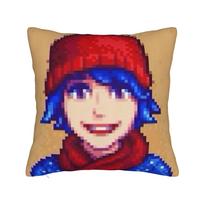 Game Stardew Valley Pillowcase Printed Polyester Cushion Cover Decorations Pillow Case Cover Home Zipper 18'' Peach skin 18*18(CM)-1Pcs