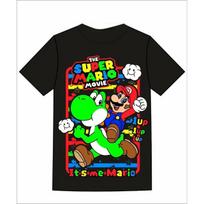 Super Mario Bros Classic Print T-Shirt M black