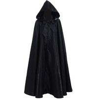 Viduramžių burtininko apsiaustas: Su gobtuvu, 5 spalvų ilgomis rankovėmis chalatas Cosplay XL black