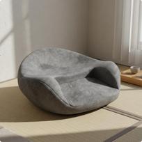 Memory Foam Meditation Cushion Anti-Slip Bottom Backrest Seat Cushion Round Floor Pillow Velvety Floor Pillow Low-Height gray