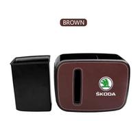 Car Hanging Trash Storage Box ABS Square Trash Can For Skoda Octavia Fabia Kamiq Kapoq Kodiaq Rapid SCALA Superb A5 A7 RS Yeti knzh54
