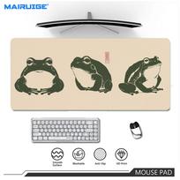 Simple Frog Design Mouse Pad Large monitor MousePad Gaming Rubber Lock Desk Mat playmat Computer Gamers carpet work mouse office 30cmx60cm(11.8x23.6inch) beige