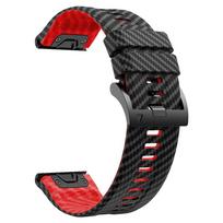22/26mm Carbon Fiber Silicone Band for Garmin Fenix 8 47/51mm E 7 7X Pro QuickFit Bands For Approach S70 Quatix 8 Enduro 3 Strap QuickFit 22mm