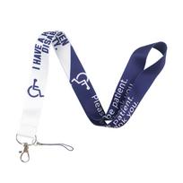 Disability Awareness Credential Holder Neck Strap Lanyards for Key ID Card Gym Cell Phone Straps Keychains Keyring Accessories blue