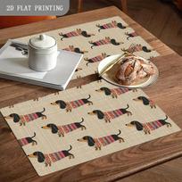 4/6/8/10pcs Dachshund Dog Tribe Restaurant Kitchen Table Placemats Coasters Coffee Coasters Home Decor 4PCS