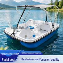4 vietų stiklo pluošto žvejybos valtis su sulankstomu stogeliu nuo saulės poilsiui ir apžvalgai Gold - Park Leisure Fishing Boat gray