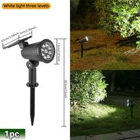 9 LED Saulės Prožektoriai IP65 Vandeniui Atsparūs Lauko RGB Saulės Kraštovaizdžio Apšvietimas Ryškumas Reguliuojamas Sodui Kiemui Palmėms White light 1PC gray