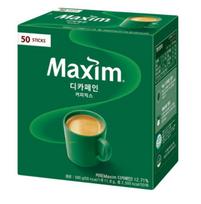 Maxim Decaf Coffee Mix – 50 Sticks | Korean 3-in-1 Instant Coffee | No Caffeine, Full Flavor 50 Sticks blue