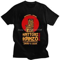 Hattori Hanzo Sword and Sushi Anime T Shirt Classic Bill Kill Movie Cult Manga Cotton T-shirt Japanese Samurai Sword Tees Tops L red