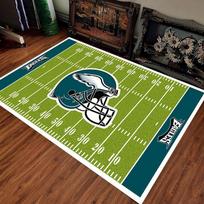 Amerikietiško futbolo lauko raštas Komandos kilimas Neslystantis kilimas Sporto gerbėjai Namų dekoravimas Svetainės sofa Žaidimų kambarys Žalias grindų kilimėlis 40x60cm black