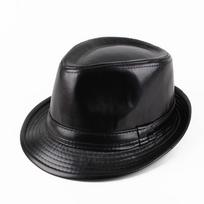 Vyriškos skrybėlės rudens ir žiemos PU odos Fedoras stilingos retro vyriškos džiazo kepurės Madinga gatvės šokių kepurė L