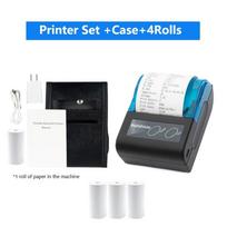 58mm Mini Portable Thermal Receipt Printer Mobile Wireless Bluetooth Ticket Bill Printer For Android IOS Windows Receipt Printer Printer Case 4Rolls1 black
