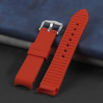 Lenktas silikoninis laikrodžio dirželis Citizen juostai, Seiko apyrankei, Rolex dirželiui su drugelio sagtimi 18 19 20 21 22 24mm 21mm ruda