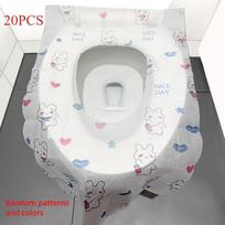 Disposable Toilet Seat Covers - 20/50Pcs, Adorable Rabbit & Heart Design, Soft & Sanitary, Portable for Travel, Airplane, and Public Restrooms 20pcs Little Rabbit Toilet Pad