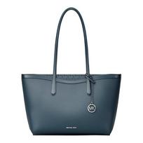 MICHAEL KORS Arden Silver Hardware Zipper Closure Pebbled Leather Tote Bag Tote Bag Shopping Bag Shoulder Bag Large Women's Dark Blue