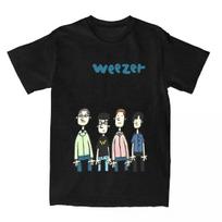 WEEZER band's printed unisex's T-shirt is a retro 100% pure cotton rock round-neck short-sleeved trendy outfit S