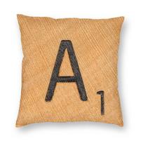 Scrabble Letter Tile A Square Pillowcase Polyester Linen Velvet Printed Zip Decor Sofa Seater Cushion Cover 30x30cm beige