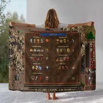Classic Game Heroes of Might and Magic Map Flannel Blanket,Soft Plush Throw for Home Bedroom Bed Sofa Cover Camping Picnic gift Size: 75*100cm, Weight: 230 GSM