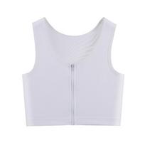 Women Zipper Thin Chest Binder Breast Compression Shaping Sports Tank Top M balta