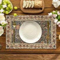 4pc s 30x45cm Placemats Linen with Bohemian Style Patterns Festive Placemats Dining Decorative Mats Suitable for Festive Parties 4PCS