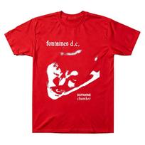 Dopamine Chamber One Colour Dc T-shirts Fontaines D.C. Short Sleeved T-shirt Men Cotton Tee Unisex High Street Comfort Loose Top XS red