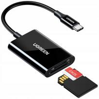 Atminties kortelių skaitytuvas 2in1 USB-C SD MicroSD, Atminties kortelių skaitytuvas 2in1 USB-C SD MicroSD