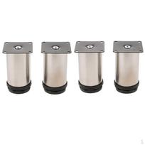 5cm Round Cabinet Metal Legs Adjustable Stainless Steel Kitchen Feet Wardrobe Desk Bench (4pcs Set,