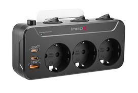 Prailgintuvas su apsauga nuo viršįtampių 3 lizdų + USB 20W, Prailgintuvas su apsauga nuo viršįtampių 3 lizdų + USB 20W