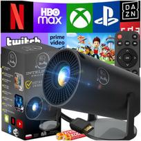 Projektorius Nešiojamas mini LED projektorius su „Android TV“, „Wi-Fi“, 4K palaikymas, pasukamas, juodas, Nešiojamas mini LED projektorius su „Android TV“, „Wi-Fi“, 4K palaikymas, pasukamas, juodas