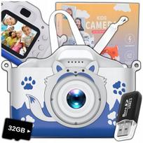 Skaitmeninis fotoaparatas Vaikiškas skaitmeninis fotoaparatas su žaidimais, 32GB atminties kortelė, Vaikiškas skaitmeninis fotoaparatas su žaidimais, 32GB atminties kortelė