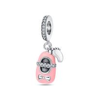 Original Copper Charms Beads Sneakers Ice Roller Skates Pointe Shoes Charm For Bracelet Pendant Woman Girl Jewelry white