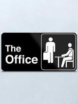 Serialo „The Office“ logotipas, metalinis spaudinys, skardinė iškaba, vintažinio stiliaus, barui, namų sienų dekoras, metalinio meno plakatas gerbėjams, kolekcionieriams 20x30cm（7.8x11.8inch） black