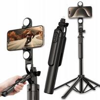 Asmenukių lazda ("Selfie sticks") Asmenukių lazda telefonui su LED apšvietimu ir Bluetooth nuotoliniu valdymu, trikojis, ilgis 1,75 m, Asmenukių lazda telefonui su LED apšvietimu ir Bluetooth nuotoliniu valdymu, trikojis, ilgis 1,75 m